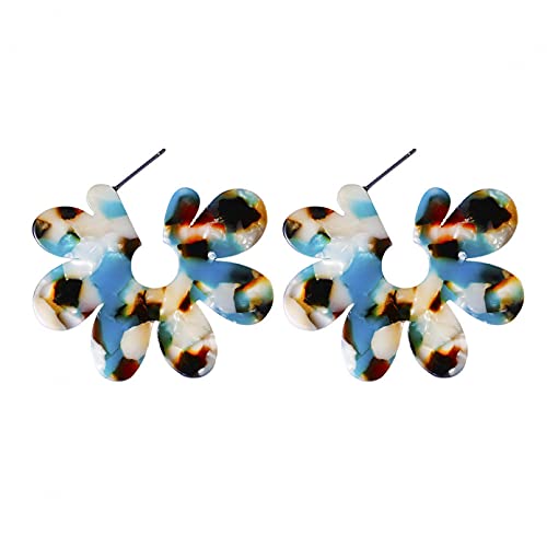 Boucles d'oreilles en argent fleur acrylique pour femme