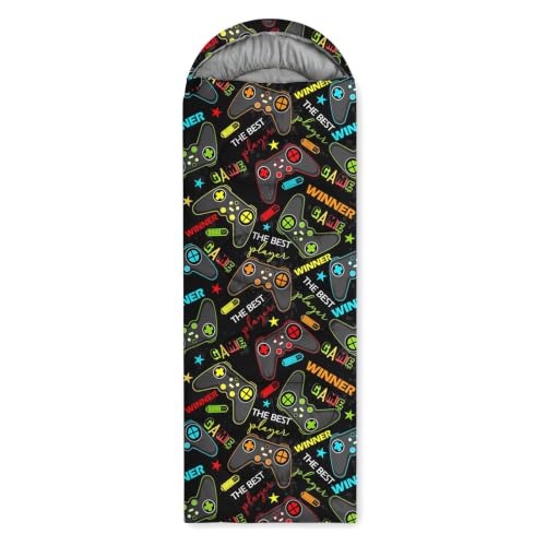 WeCozy Bolsa de Dormir Negra para Niños, Ligera para 3 Temporadas, Impermeable, con Bolsa de Compresión para Camping en Clima Cálido y Frío, Uso Interior y Mochilero miniatura 7