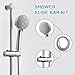 OFFO Shower Slide Bar Combo, Adjustable 31 in Slide Bar with 3-Mode Round Handheld Shower Head and 60 in Stainless Steel Hose, Screw Wall Mounted, Chrome Finish