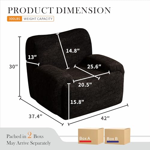 Sillón Plegable Chenille Negro miniatura 2