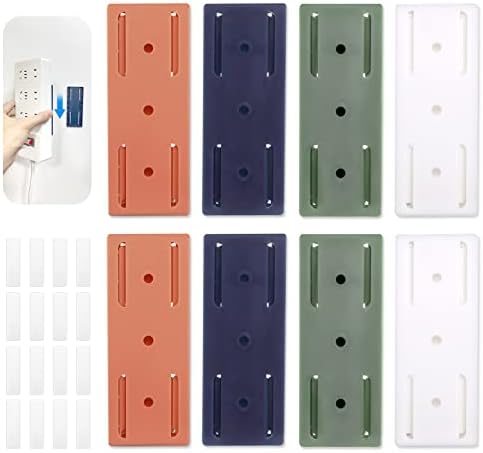 8 Stück Steckdosenleisten Halter - Selbstklebend, Stanzfrei, Max. 5kg Halt