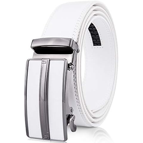 Access Denied Leather Ratchet Belts For Men - Mens Belt With Automatic Sliding Buckle For Suits, Jeans And Uniform - Designed In The USA Cover
