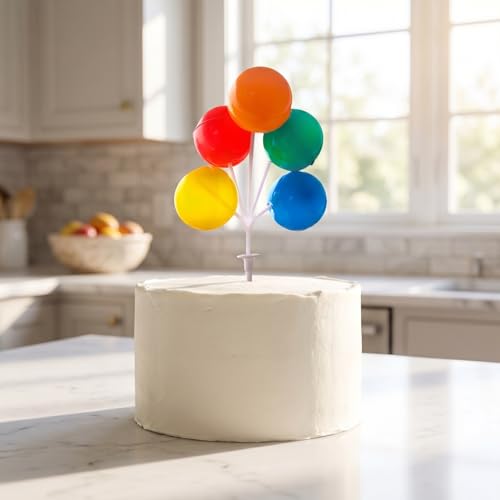 Kit Alipis de 5 décorations de gâteau réutilisables en plastique rigide avec mini ballons - 5