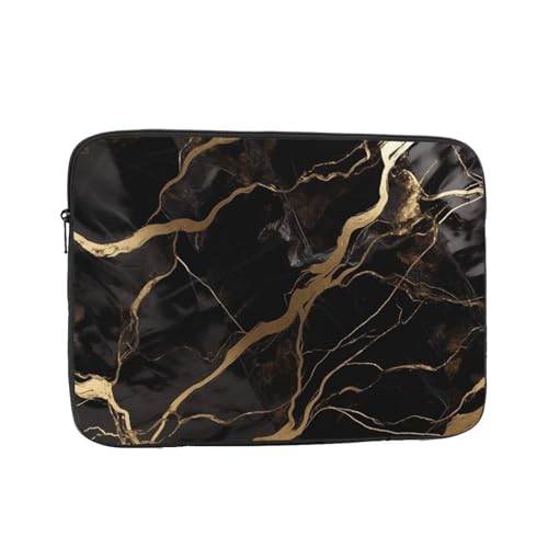 Funda para laptop 15 pulgadas negro mármol oro miniatura 1