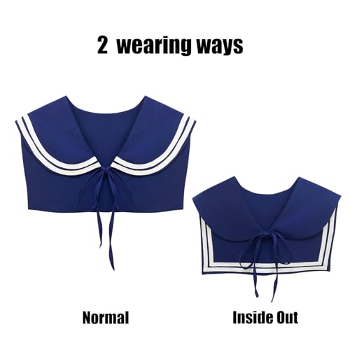 Sailor Collar for Women Costume Shawl Fake Sailor Collars Match Sweater Shirt Dress and T-shirt,3