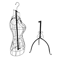 CarpNettore Female Wire Mannequin Head Display Clothing Torso Half Body for Jewelry Clothing Store