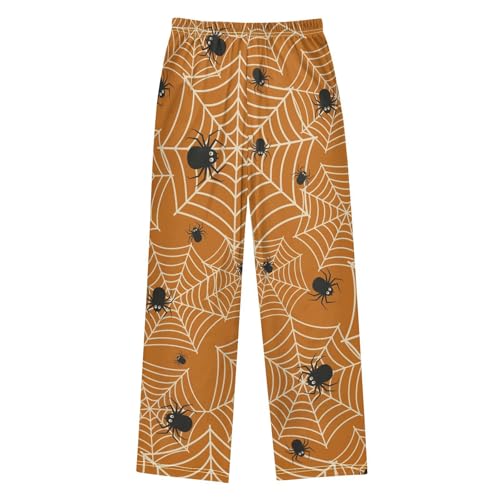 Black Spiders Boys Pants Boys Athletic Pants Long Pant for Boywith Pockets Wide-Leg Size 6-14Y2