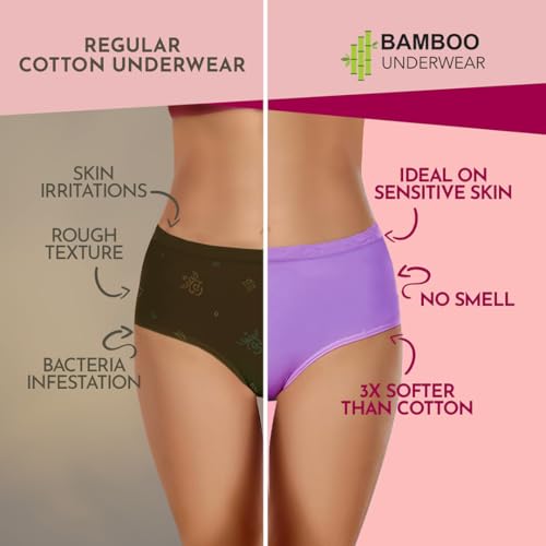 Image of HEELIUM Bamboo Underwear for Women | Ultra-Soft, Breathable & Odour-Free | 3X Softer Than Cotton | Moisture-Wicking | Ideal for Sensitive Skin & All-Day Comfort