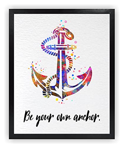 Dignovel Studios DN788 Kunstdruck-Poster, ungerahmt, Anker, nautisches Küstenleben, motivierend, inspirierend, Zitat, Be Your Own Anchor Life Wisdom Cover