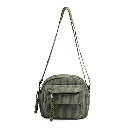 Small Cute Corduroy Crossbody Bag Mini Shoulder Bag Handbags Purse with Zipper Pocket