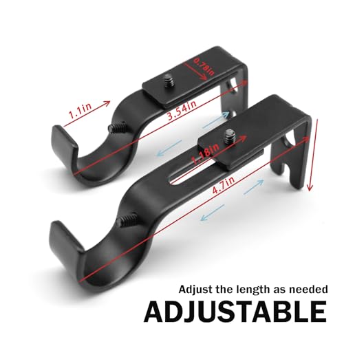 Ztlab CRH01 Curtain Rod Brackets Adjustable, 2 Pack Premium Rod Bracket For Walls, Curtain Rod Holder, Drapery Rod Holders Hardware Window Curtain Rod Support Hanger thumb #1