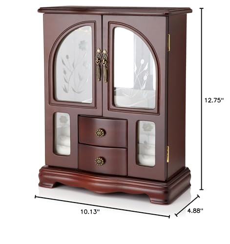 Rinna 2-Door Jewelry Box, Mahogany