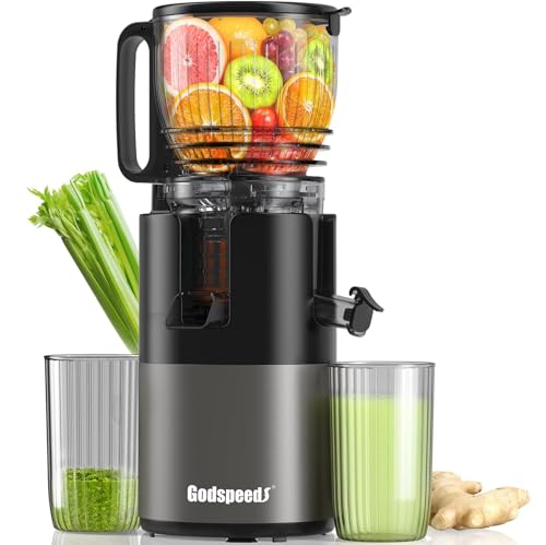 Image of Cold Press Juicer, 5.8" Wide Feed Chute Slow Masticating Juicer Machine for Whole Fruits & Vegetables, Easy to Clean & High Juice Yield