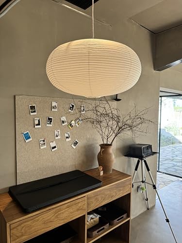 Henjjras Pantalla grande de lámpara colgante oblata blanca de 55,5 cm, linterna chinses para decoración del hogar, pantalla de papel para techo