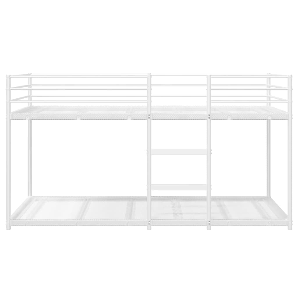 IKAYAA Litera de 75x190 cm, literas de Hierro, Metal, para Niños, Juveniles, con Escalera y Protección Anticaídas, Blanco