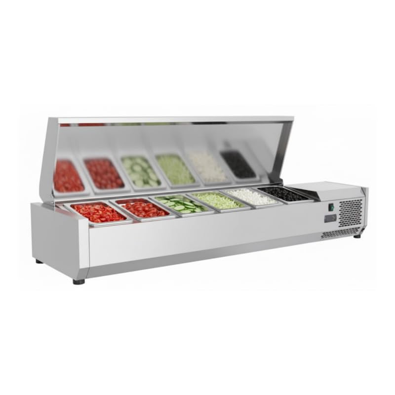 Générique Saladette Réfrigérée à Ingrédients Inox 1500 mm - 5 GN 1/3 + 1 GN 1/2