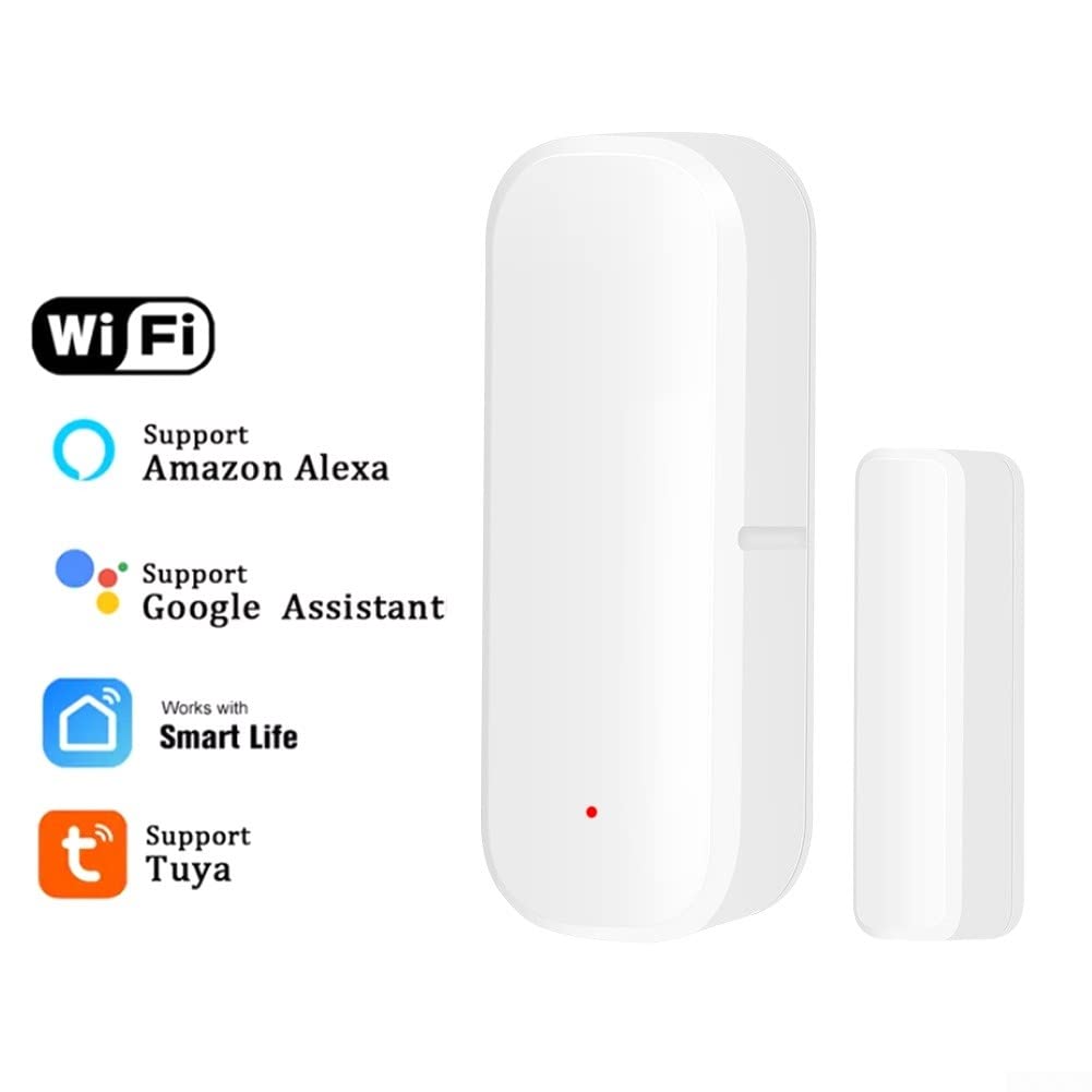 RANRAO pour Tuya Lot de 3 capteurs WiFi Smart Wi Ndow pour porte, détecteur d'alarme Smart Wi Ndow, capteur intelligent WiFi, aimant de porte avec support vocal