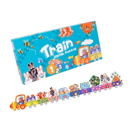 Toyvian 1 Pieza Rompecabezas De Tren Digital Rompecabezas Cognitivo De Juguete Interesante Rompecabezas De Juguete Rompecabezas De Iluminación De Tráfico Colorful De Madera