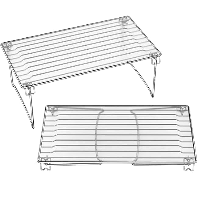 Deco Brothers Stackable Cabinet Shelf Organizer, 2 Pack, Chrome