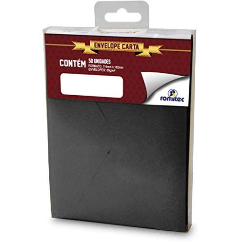 ENVELOPE CARTA PRETO, Romitec, 4292R, Preto