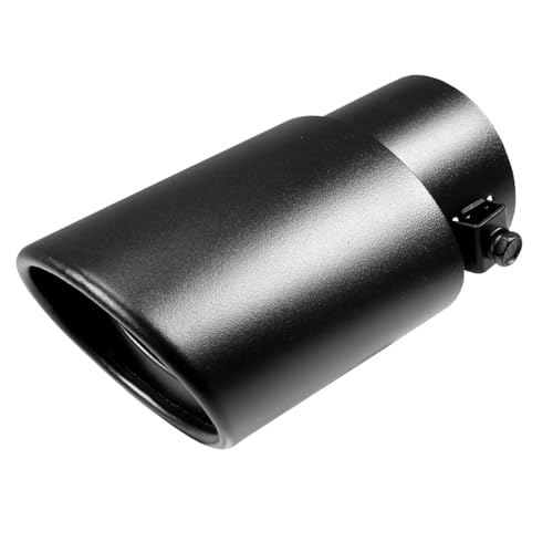 Image of Dsycar Universal Stainless Steel Car Exhaust Tail Muffler Tip Pipe - Adjustable Car Decoration Exhaust Tips (Straight-Black)