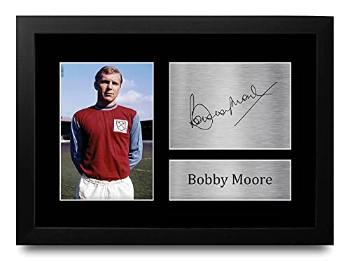 Bobby Moore photo dédicacée encadrée A4 pour supporter de football