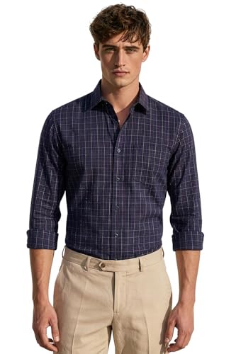 Image of Allen Solly Men's Checkered Formal Shirt | Full Sleeve | Regular Fit | Crisp Tailored Look | Office & Workwear