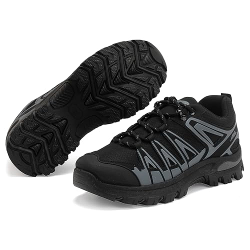 JOMIX Zapatillas Trekking Mujer Ligeras Zapatos de Montaña y Senderismo Transpirables Cómodas y Antideslizantes para Excursiones Paseos y Outdoor WOS250645 Negro 38