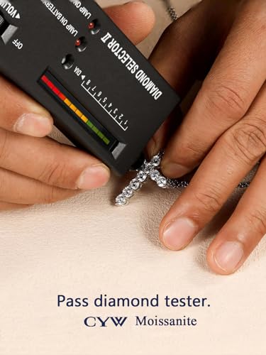 1.10/3.30 Carat Moissanite Sapphire Ruby Emerald Cross Pendant Necklace for Women Men, Solid 925 Sterling Silver Chain Pendant, Wedding Anniversary Christmas Jewelry4