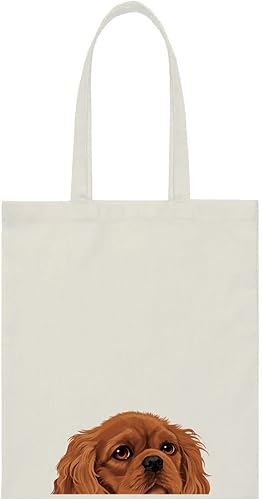 Vista 25 de WIRESTER Bolsa de lona para mujeres y niñas, bolsa de playa, comestibles y viajes, lindo perro