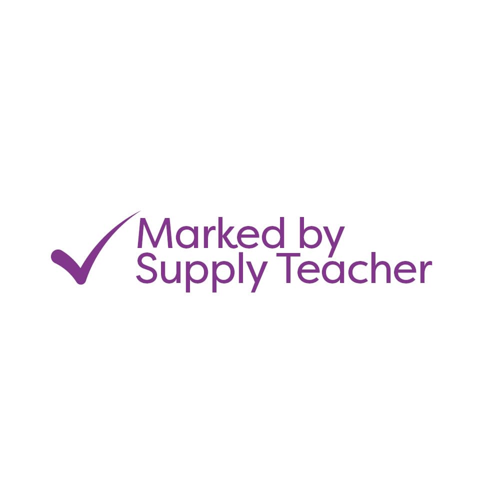 SuperStickers Assessment Stamper for teachers: Marked By Supply Teacher - Purple Ink