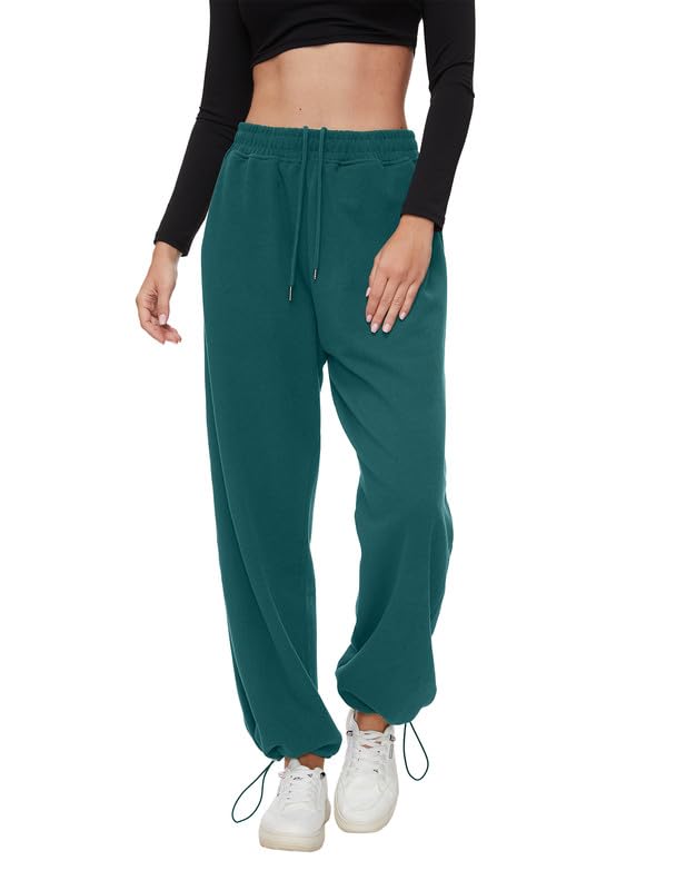 Women's High Waisted Wide Leg Sweatpants - Fleece Lined Lounge Joggers With Pockets, Loose Casual Pants