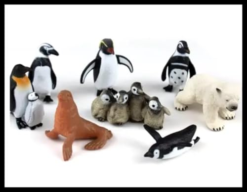 Image of Small Kids Sea & Wild Animal Toys Sets for Fun, Educational, Spark Imagination and Learning (Multi Choice Sets) (Penguins) 9pcs