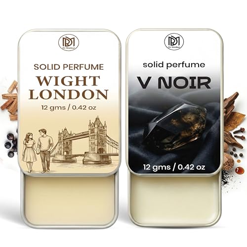 Image of Dr.Mashur Solid Perfume |wight london&V Noir Alcohol Free Wax Perfume Balm, Long Lasting | Pocket Tin 12g, Pack Of 2| Non Greasy Smooth Glide, Travel Friendly Unisex Gifts He Or Her