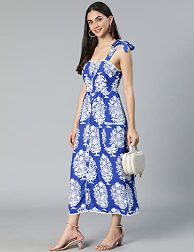Image of oxolloxo Truffle Orange Printed Women Long Dress