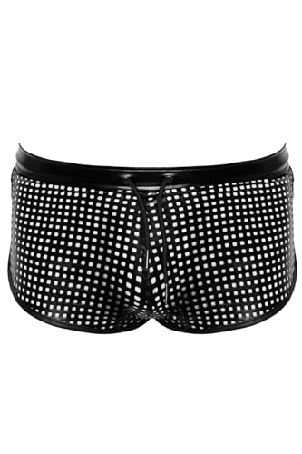 Pantalones cortos negros Noir Power con diseño perforado y cintura elástica