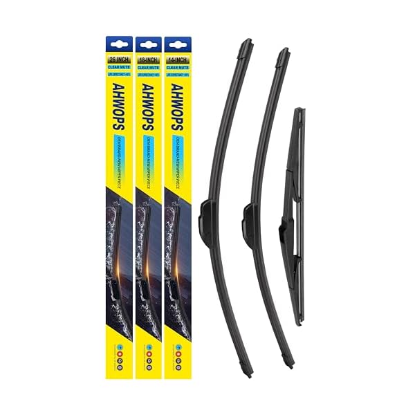 3 Wiper Front and Rear Wiper Blades for 2014-2021 Jeep Cherokee, OE Original Style (26″/18″ Front/14″ Rear) For My Car