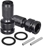 2PCS 1/2 inch Square Drive to 1/4 inch Hex Female Socket Adapter Converter Chuck Adaptor for Air and Electric Impact Wrench Impact Drill Ratchet Wrench,Quick Release