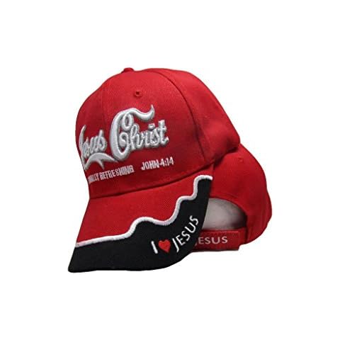 Ant Enterprises Jesus Christ Christian Eternally Refreshing John 4:14 Red Embroidered Cap (Ruf) Cover