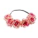Produktbild Haodou Damen Garland Haarreif mit Rose Stirnband Blume Mädchen Kopfband Haar Schmuck für Hochzeit Braut Brautjungfer Festival Party Haarband Hochzeit KopfschmuckPink