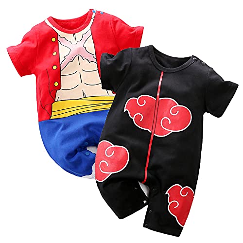 Image of YFYBaby Baby Boys' 2 Pack Short Sleeve Romper Toddler Cartoon Onesie Outfits