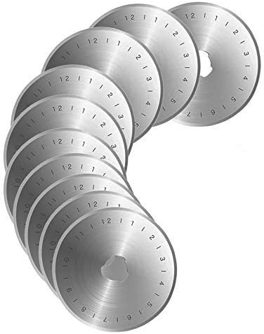 iwobi 10 Pcs Rotary Cutter Blades for Rotary Cutter, Paper Cutting, Leather Cutting, 45mm