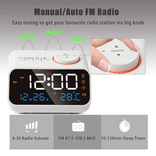 image for Golzar Multifunctional Digital Radio Alarm Clock - 0-100% Infinite Dim