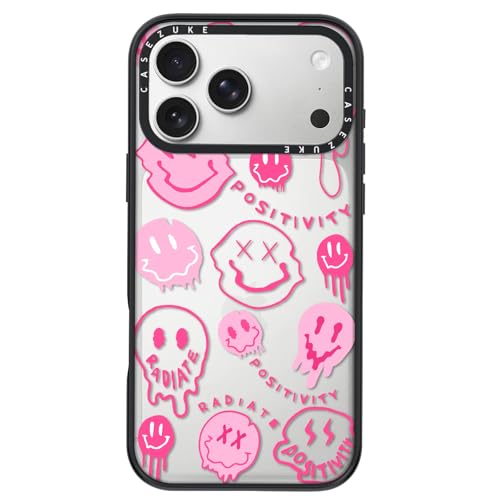 Clear TPU Phone Case Cover for iPhone with Design, Drop Protection, Cute Case for Girl Women (Clear-Smiley Face3, iPhone 17 Pro Max)