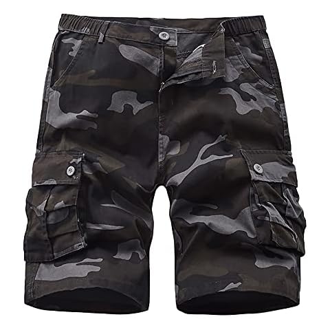 iCKER Mens Loose Fit Camo Cargo Shorts Cover