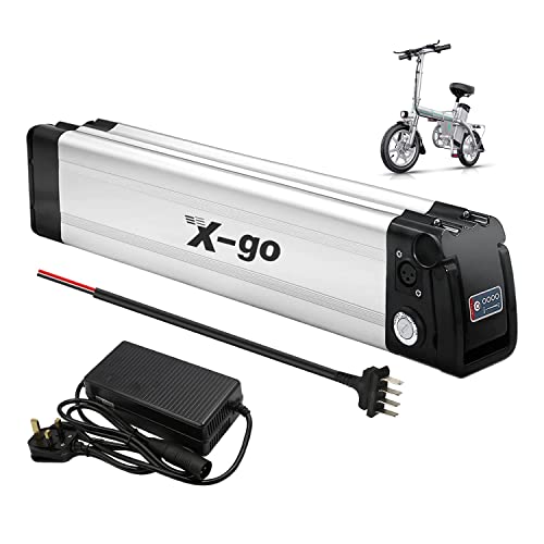 (UK Warehouse) Ebike Battery with Charger, 48V 36V 24V 10AH 13AH Lithium Electric Bike Battery for 750W 350W 250W Electric Bicycles Motor (48V 13AH 4 Pin)