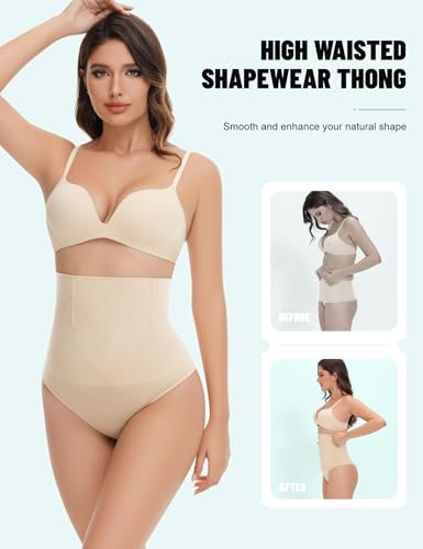 Thong Shapewear for Women Tummy Control High Waisted Body Shaper Underwear Seamless Shaping Panties4