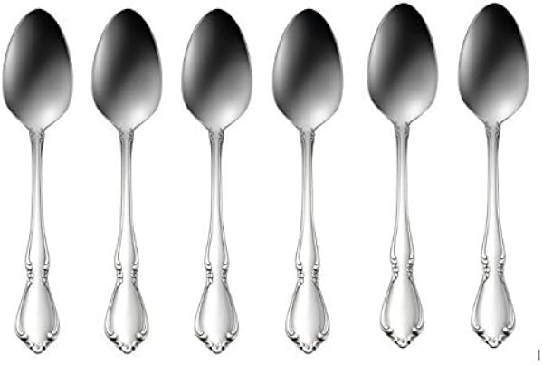 Oneida Chateau Teaspoons Set of 6, 18/8 Stainless Steel