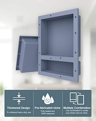 SL4U Shower Niche, Recessed Shower Shelf Insert Storage Shower Cube Ready for Tile (34