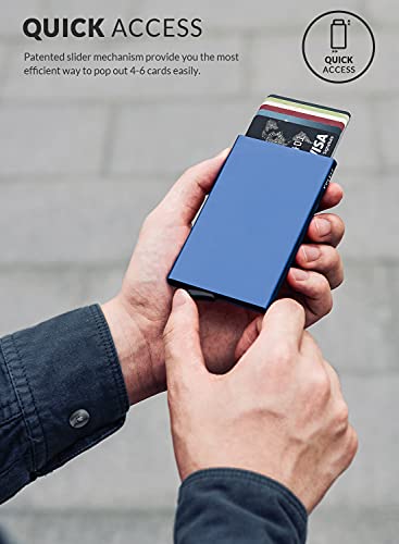 Image of VULKIT Aluminium Men RFID Blocking Wallet(navy)